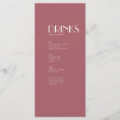 バラ園 |ダークバラ結婚のドリンクのメニュー メニュー (正面)