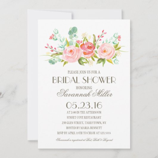 バラ園 |ブライダルシャワー 招待状 (正面)