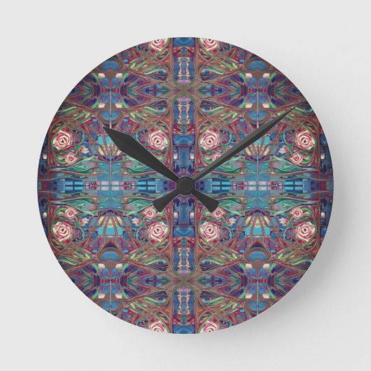 バラ園 ラウンド壁時計 (正面)