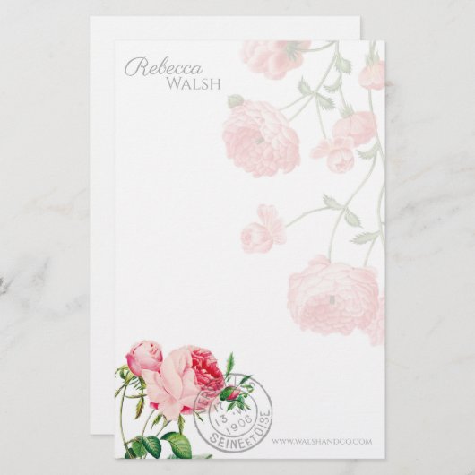 バラ園 便箋 (正面/裏面)