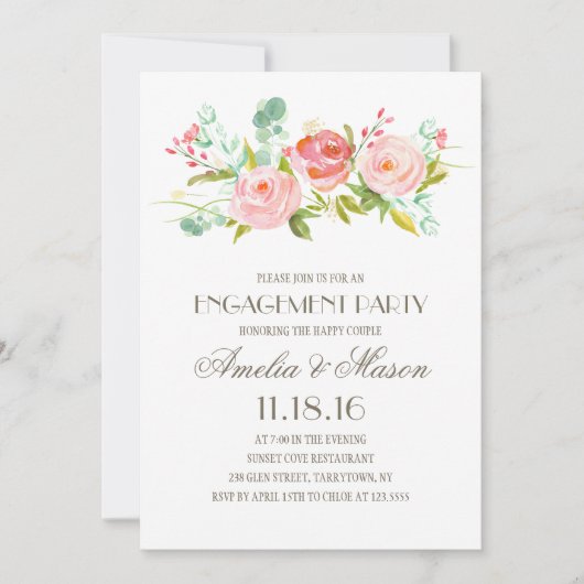 バラ園 | 婚約パーティー 招待状 (正面)