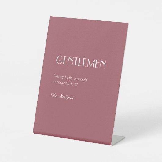 バラ園 |暗いバラ結婚の紳士バスルーム 台座サイン (正面)