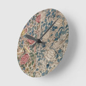 'バラ'壁紙デザイン(鉛筆と紙のw/c) ラウンド壁時計 (傾斜)