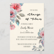 バラ変更計画ブライダルシャワーカード