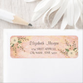 バラ大理石ウォーターカラーフラワーズ住所 シール (インサイチュ)