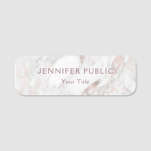 バラ大理石エレガントモダンテンプレートプロフェッショナル 名札 (正面)