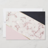 バラ大理石エレガント幾何学的モノグラム ノートカード (裏面)