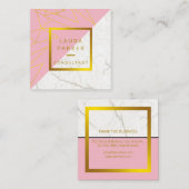 バラ大理石金ゴールドフェイクプロフェッショナル建築 スクエア名刺 (正面/裏面)