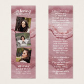 バラ大理石3写真歌葬儀祈りの言葉しおり (正面&裏面)