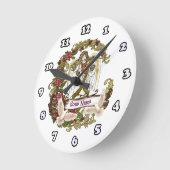 バラ天使 ラウンド壁時計 (傾斜)