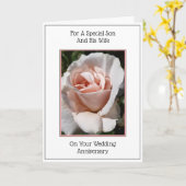 バラ夫婦パーソナライズされた結婚記念日 カード (黄色い花)