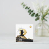 *~*バラ女神ブラック金ゴールドムーンサン スクエア名刺 (スタンド正面)