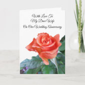 バラ妻パーソナライズされたの結婚記念日カード カード (正面)