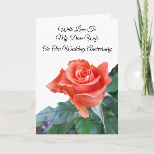 バラ妻パーソナライズされたの結婚記念日カード カード (正面)