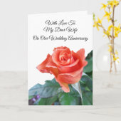 バラ妻パーソナライズされたの結婚記念日カード カード (黄色い花)