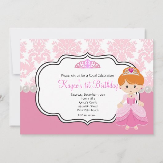 バラ姫 赤髪 ダマスクとパールズ 招待状 (正面)