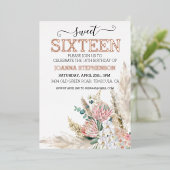 バラ実在金ゴールドホイルスウィート16シックスボホフローラ 箔招待状 (立ち正面)