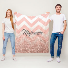 バラ山形とグリッター フリースブランケット