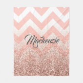 バラ山形とグリッター フリースブランケット (正面)