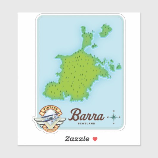 バラ島 スコットランド 地図 シール (シート)