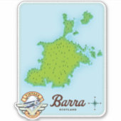 バラ島 スコットランド 地図 シール (正面)