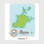 バラ島 スコットランド 地図 シール (シート)