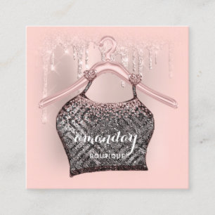 バラ布ハンガードレスファッションショップグリッター点滴 スクエア名刺