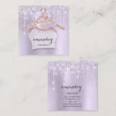 バラ布ハンガードレスブティックパープルドリップス スクエア名刺 (正面/裏面)