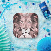 バラ幾何ライオン頭 ペーパープレート (パーティー)