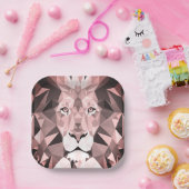 バラ幾何ライオン頭 ペーパープレート (パーティー)