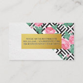 バラ幾何学的パターン色ブロック 名刺 (裏面)