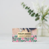 バラ幾何学的パターン |メイクアップブラシ 名刺 (スタンド正面)