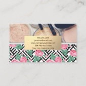 バラ幾何学的パターン |メイクアップブラシ 名刺 (裏面)