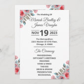 バラ庭園の結婚式プログラム全体 招待状 (正面/裏面)