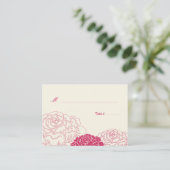 バラ庭園の結婚式座席表 – ピンク プレイスカード (スタンド正面)