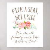 バラ庭園の結婚式標識 |サイドではなくシートを選ぶ ポスター (正面)