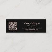 バラ後を追金ゴールドソーシャルメディアQRコード スキニー名刺 (裏面)