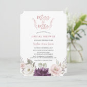 バラ恋しく思金ゴールドからMrsブライダルシャワーバチェロレッテ 招待状 (スタンド正面)