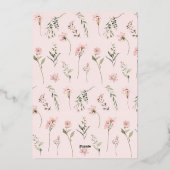 バラ恋しく思金ゴールドOnederful Girl 1st birthday photo 箔招待状 (裏面)