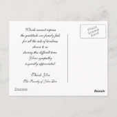 バラ悔やみや弔慰サンキューハガキ ポストカード (裏面)