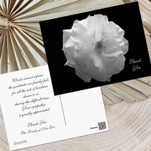 バラ悔やみや弔慰サンキューハガキ ポストカード