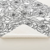 バラ手書きパターン シェルパブランケット (3/4)