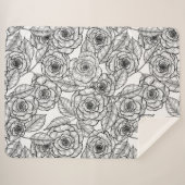 バラ手書きパターン シェルパブランケット (正面(横))