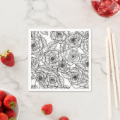 バラ手書きパターン スタンダードカクテルナプキン (インサイチュ)