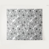 バラ手書きパターン タペストリー (正面(横))