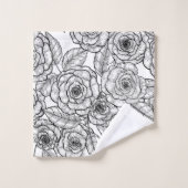 バラ手書きパターン バスタオルセット (ウォッシュタオル)