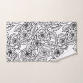 バラ手書きパターン バスタオルセット (ハンドタオル)