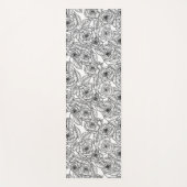 バラ手書きパターン ヨガマット (正面)