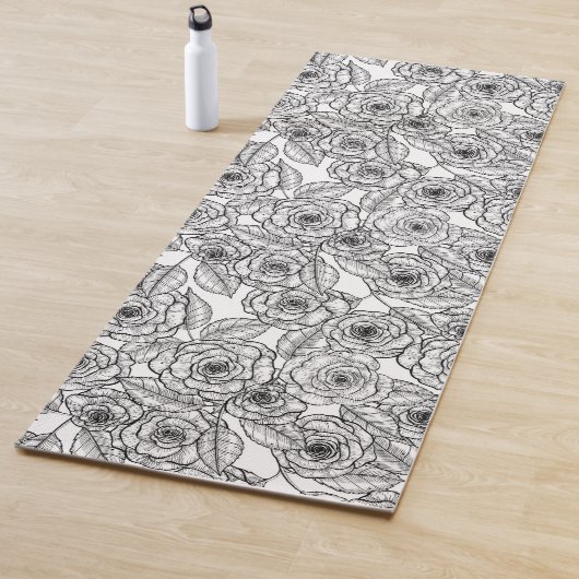 バラ手書きパターン ヨガマット (インサイチュ)