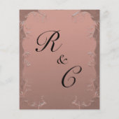 バラ手頃金ゴールドヴィンテージウェディング招待状 チラシ (裏面)